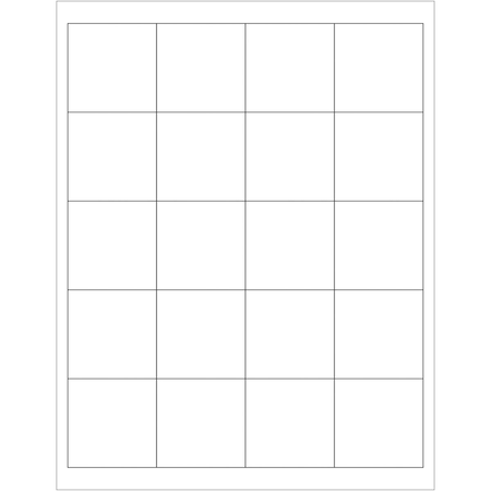 Box Partners 2 x 2 in. Removable Rectangle Laser LabelsWhite LL273